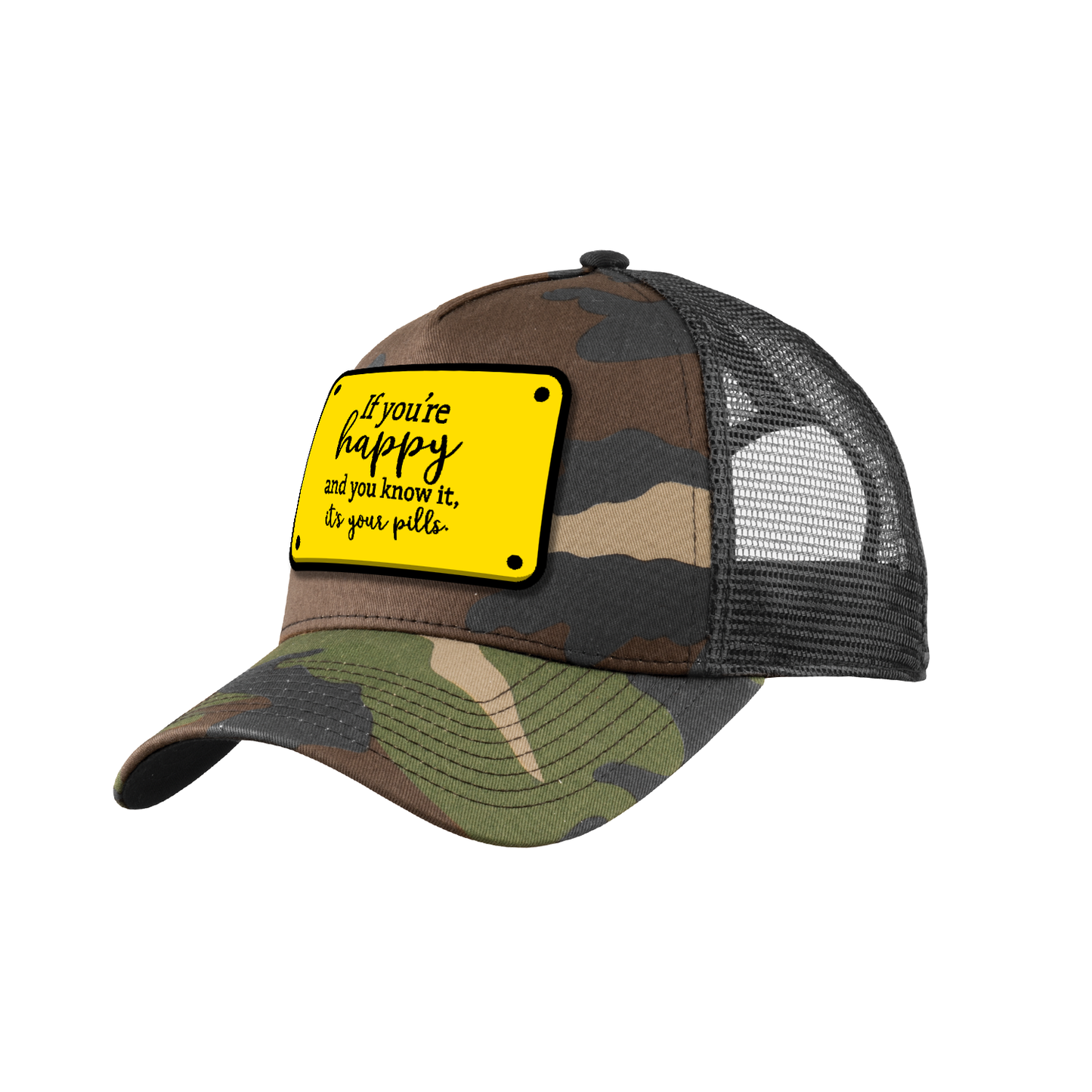 Trucker Hat with Happy Design